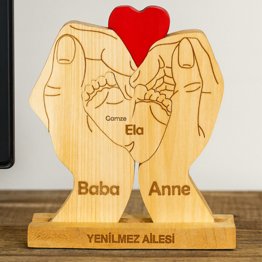 Avuç içi Aile Puzzle Seti (2 Çocuklu)