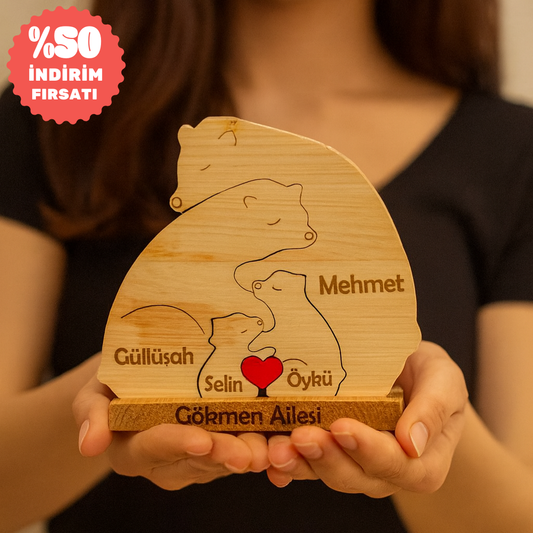 Ayıcık Figürlü Puzzle Seti (İki Çocuklu)