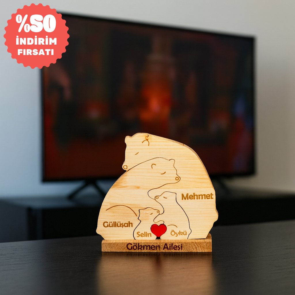 Ayıcık Figürlü Puzzle Seti (İki Çocuklu)