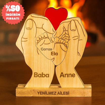 Avuç içi Aile Puzzle Seti (2 Çocuklu)