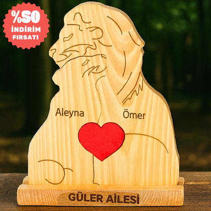 Aslan Figürlü Puzzle Seti (Eşlere Özel)