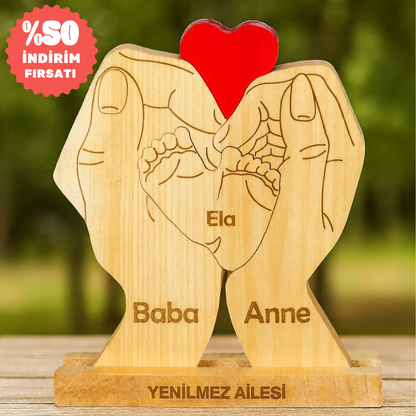 Avuç içi Aile Puzzle Seti (Tek Çocuk)