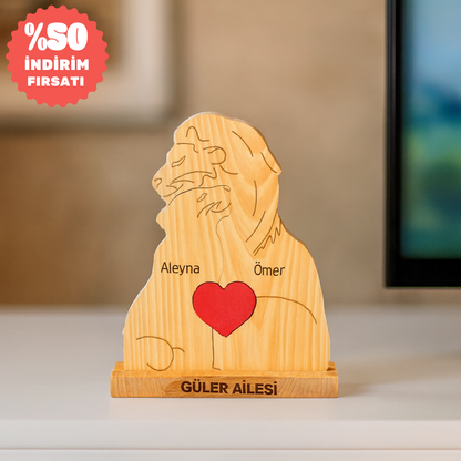 Aslan Figürlü Puzzle Seti (Eşlere Özel)