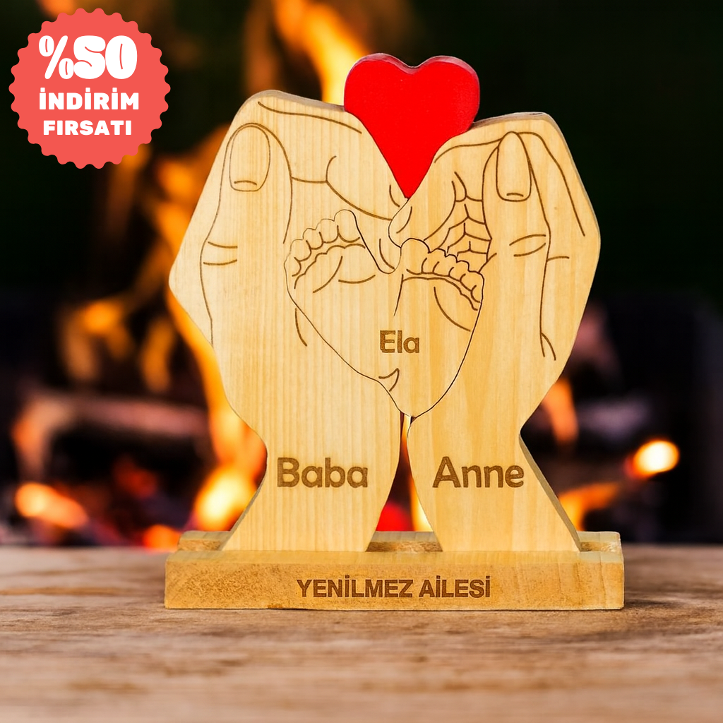 Avuç içi Aile Puzzle Seti (Tek Çocuk)