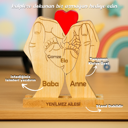 Avuç içi Aile Puzzle Seti (2 Çocuklu)