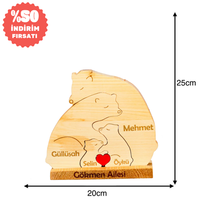 Ayıcık Figürlü Puzzle Seti (İki Çocuklu)