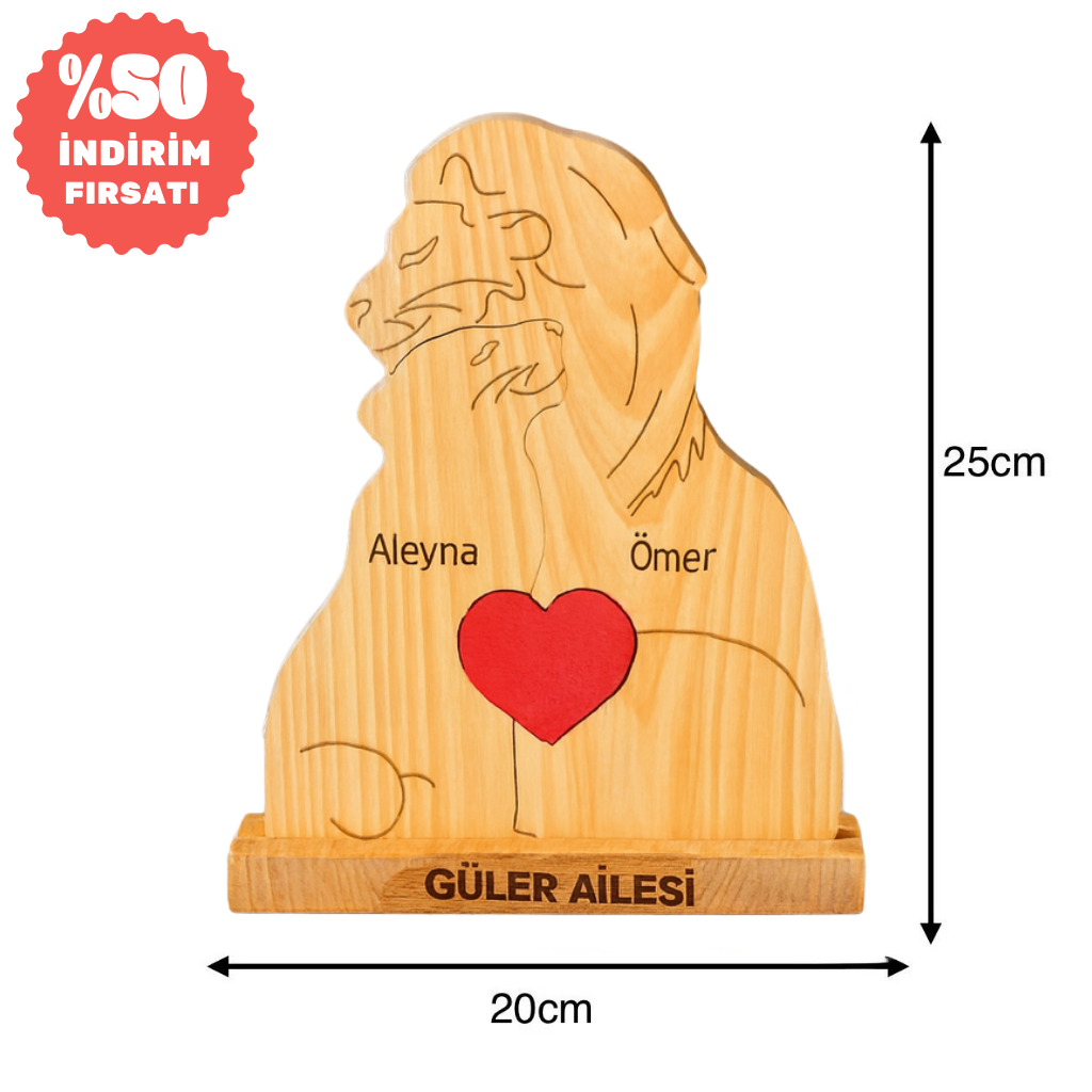 Aslan Figürlü Puzzle Seti (Eşlere Özel)