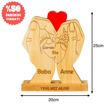 Avuç içi Aile Puzzle Seti (2 Çocuklu)